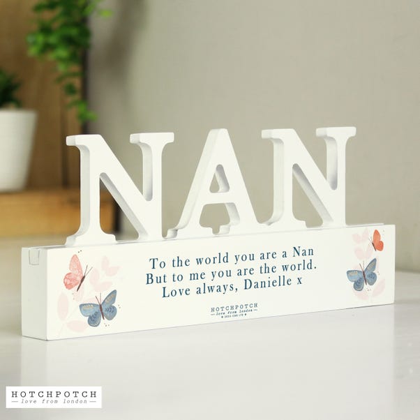 Personalised Butterfly Nan Wooden Ornament image 1 of 5