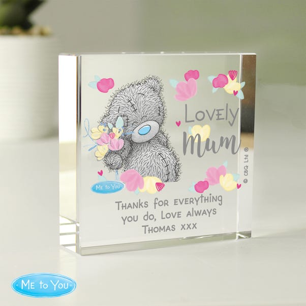 Personalised Me to You Lovely Mum Crystal Ornament image 1 of 4