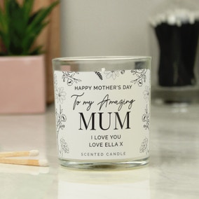 Personalised Floral To My Amazing Mum Candle