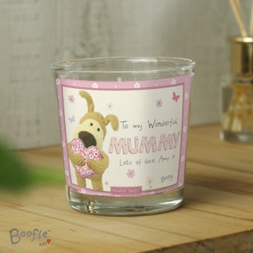 Personalised Boofle Flowers Candle
