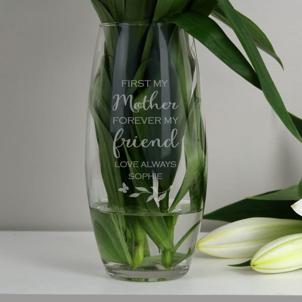 Personalised First My Mother Forever My Friend Glass Vase image 1 of 4