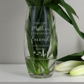 Personalised First My Mother Forever My Friend Glass Vase