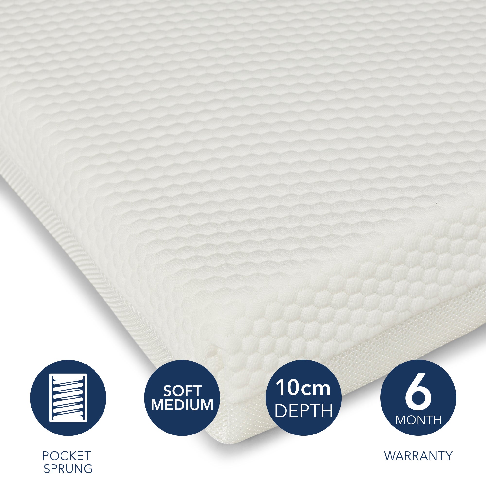 Ickle Bubba Premium Pocket Sprung Cot Mattress White