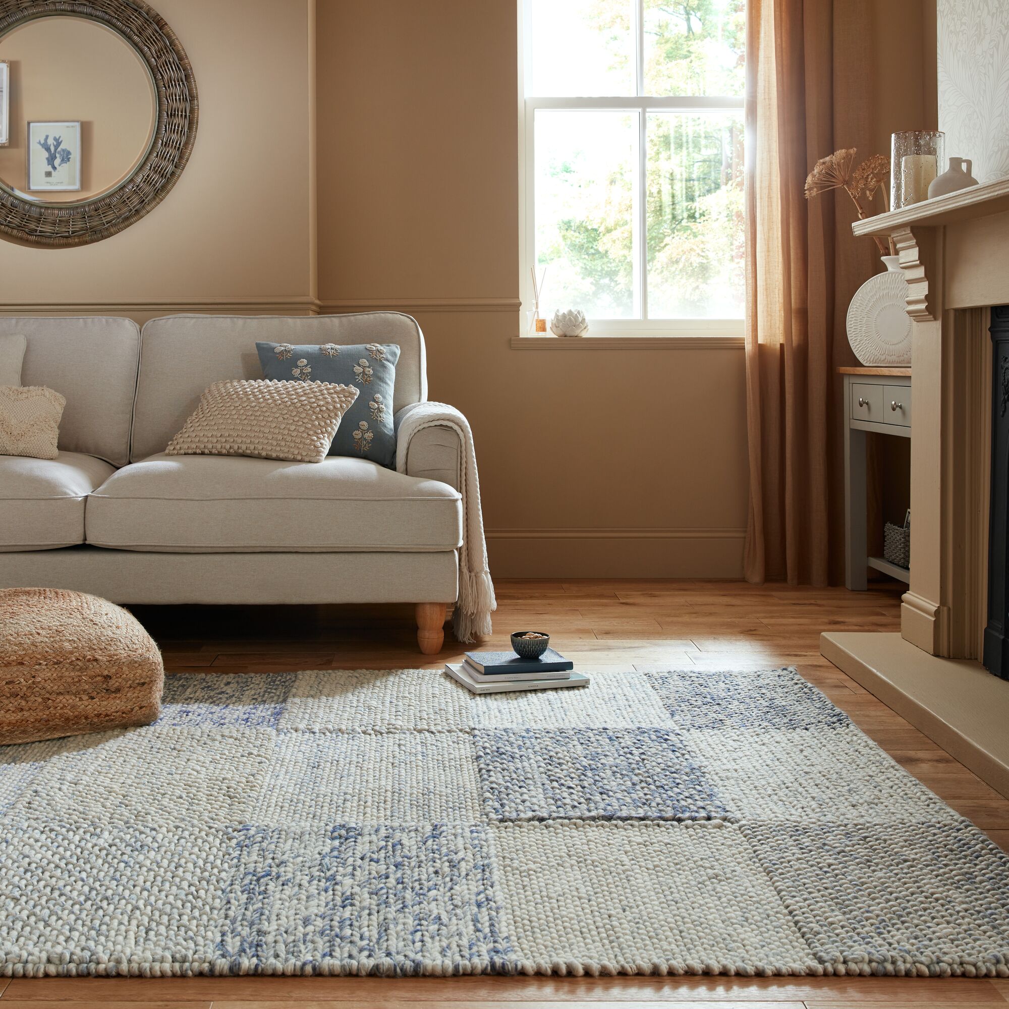 Pebble Patchwork Rug Ashley Blue