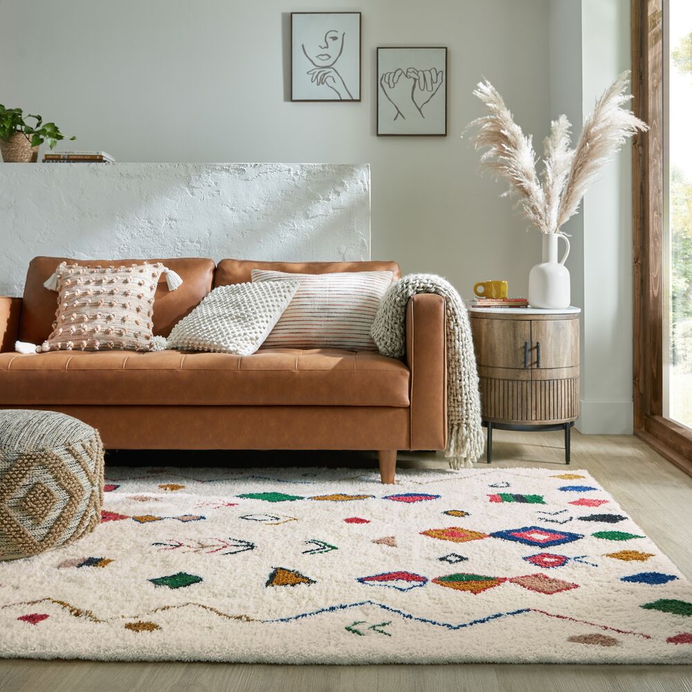 Rami Wool Berber Rug Multicoloured