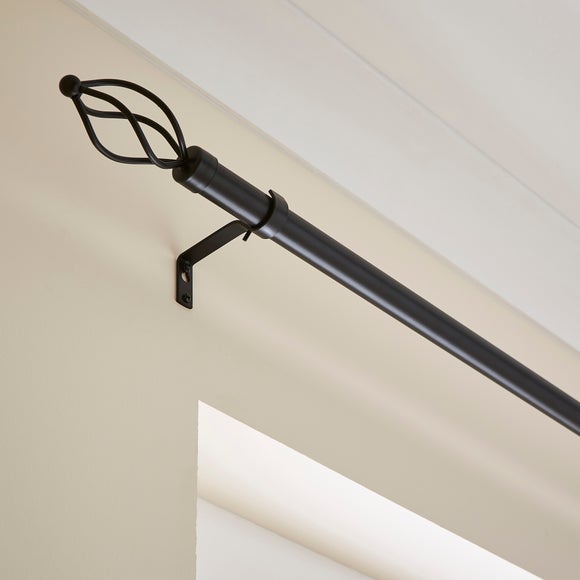 Click to view product details and reviews for Caged Ball Fixed Metal Eyelet Curtain Pole. Click to view product details and reviews for Caged Ball Fixed Metal Eyelet Curtain Pole.