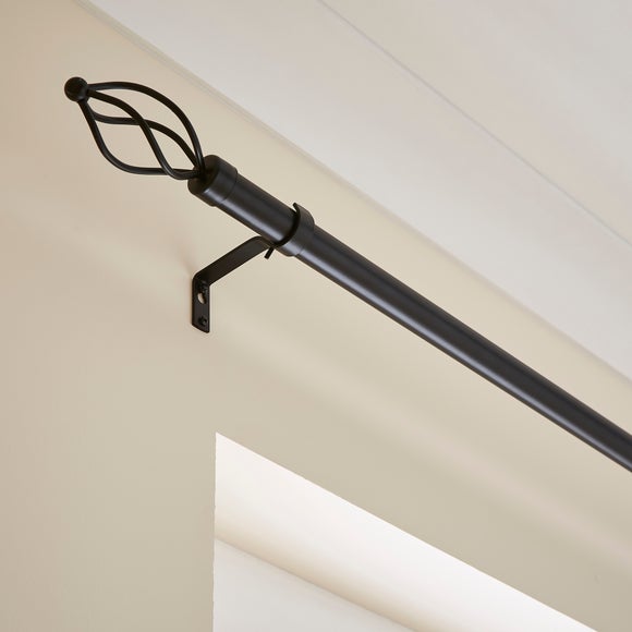 Click to view product details and reviews for Caged Ball Extendable Metal Curtain Pole.