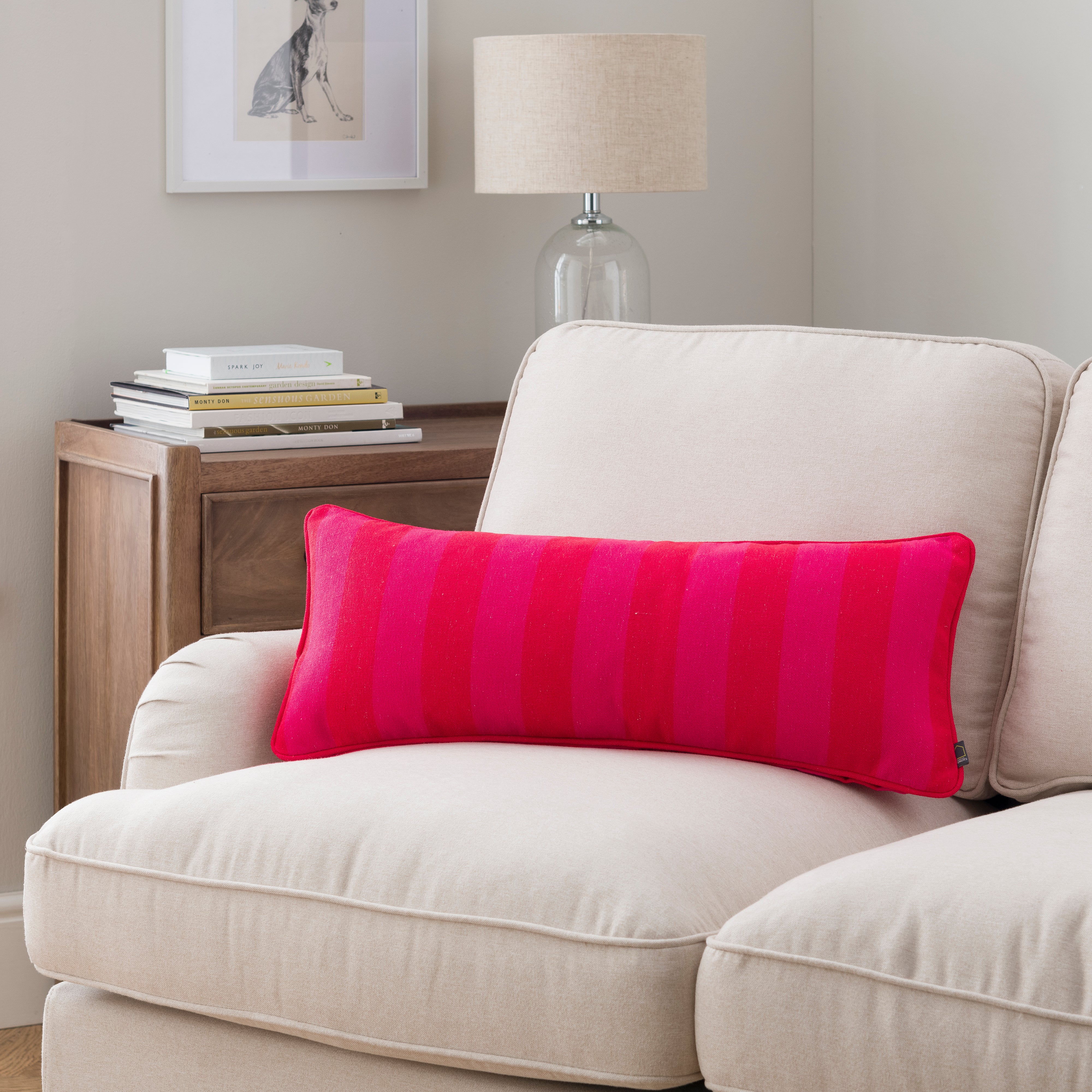 Elements Sutton Stripe Cushion Magenta