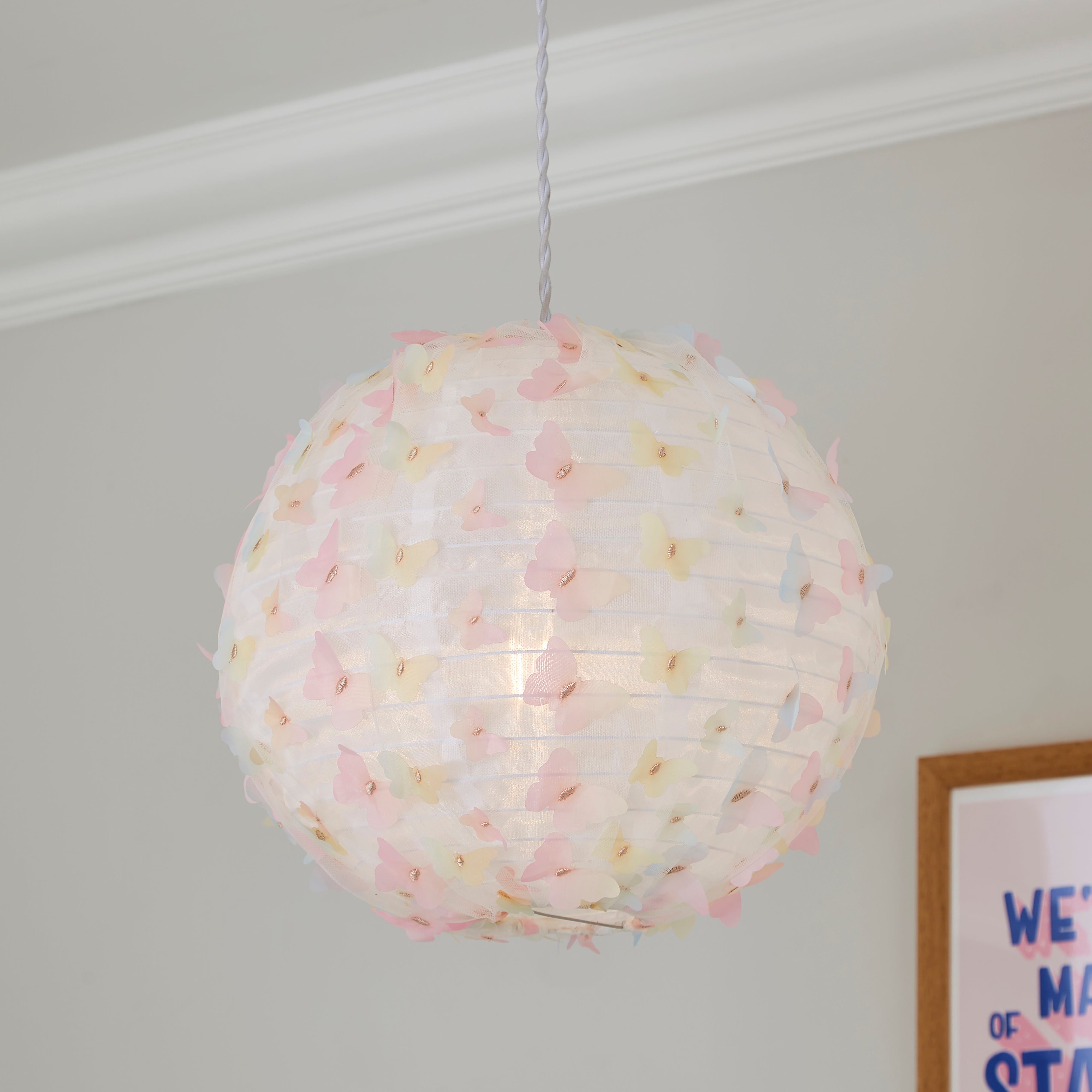 Butterfly Applique Round Lamp Shade