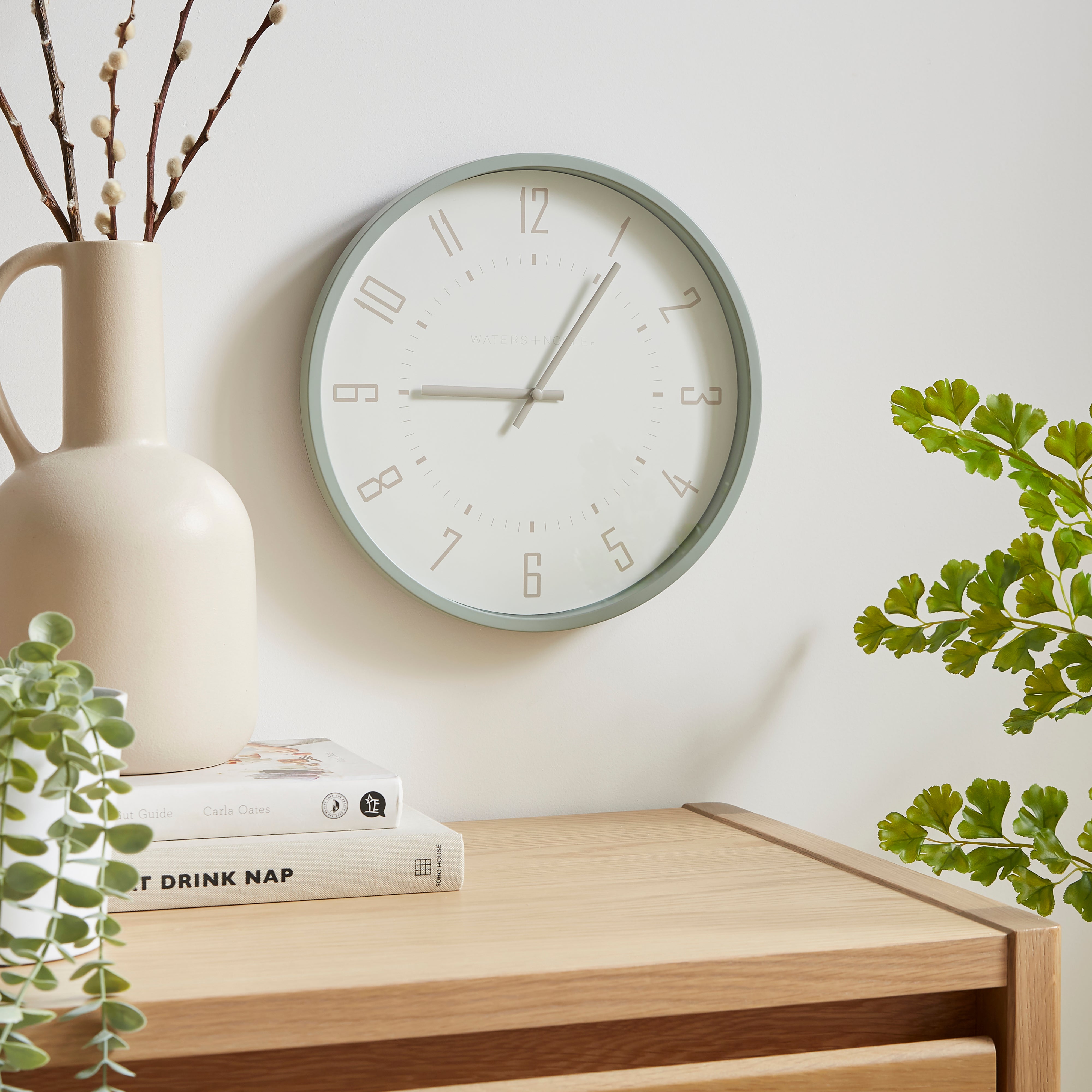 Malmo Round Wall Clock Sage Green