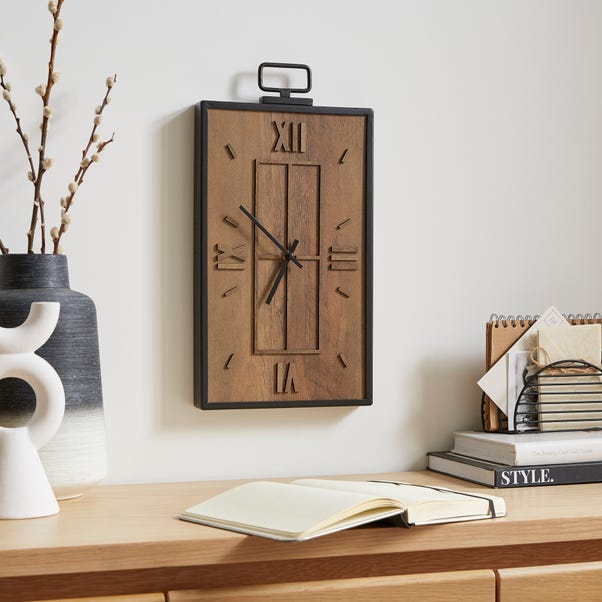 PS Products Rectangle Concealment Clock Safe – Mahogany Wood – Holds Medium/Large Handgun
