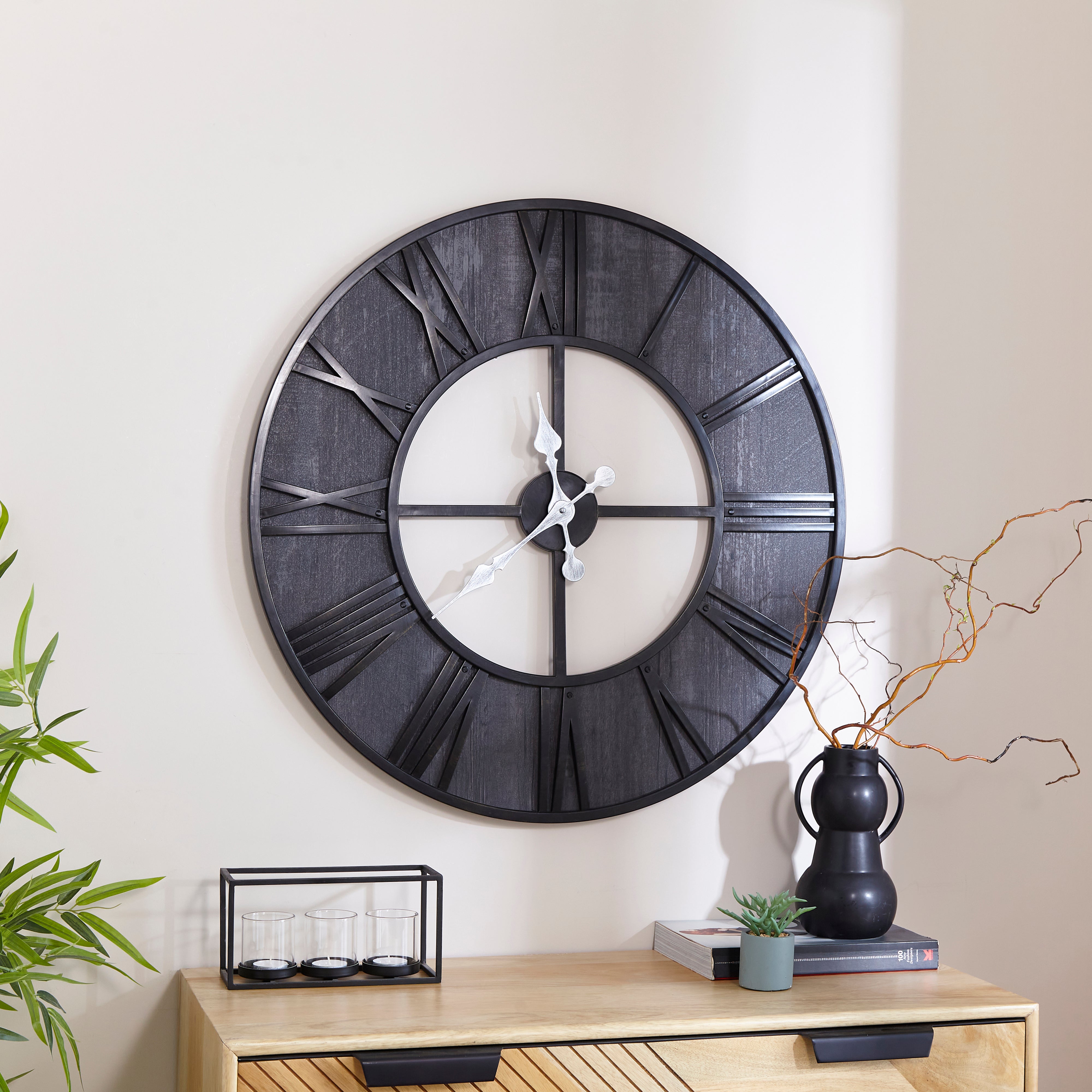 Fulton Industrial Skeleton Wall Clock