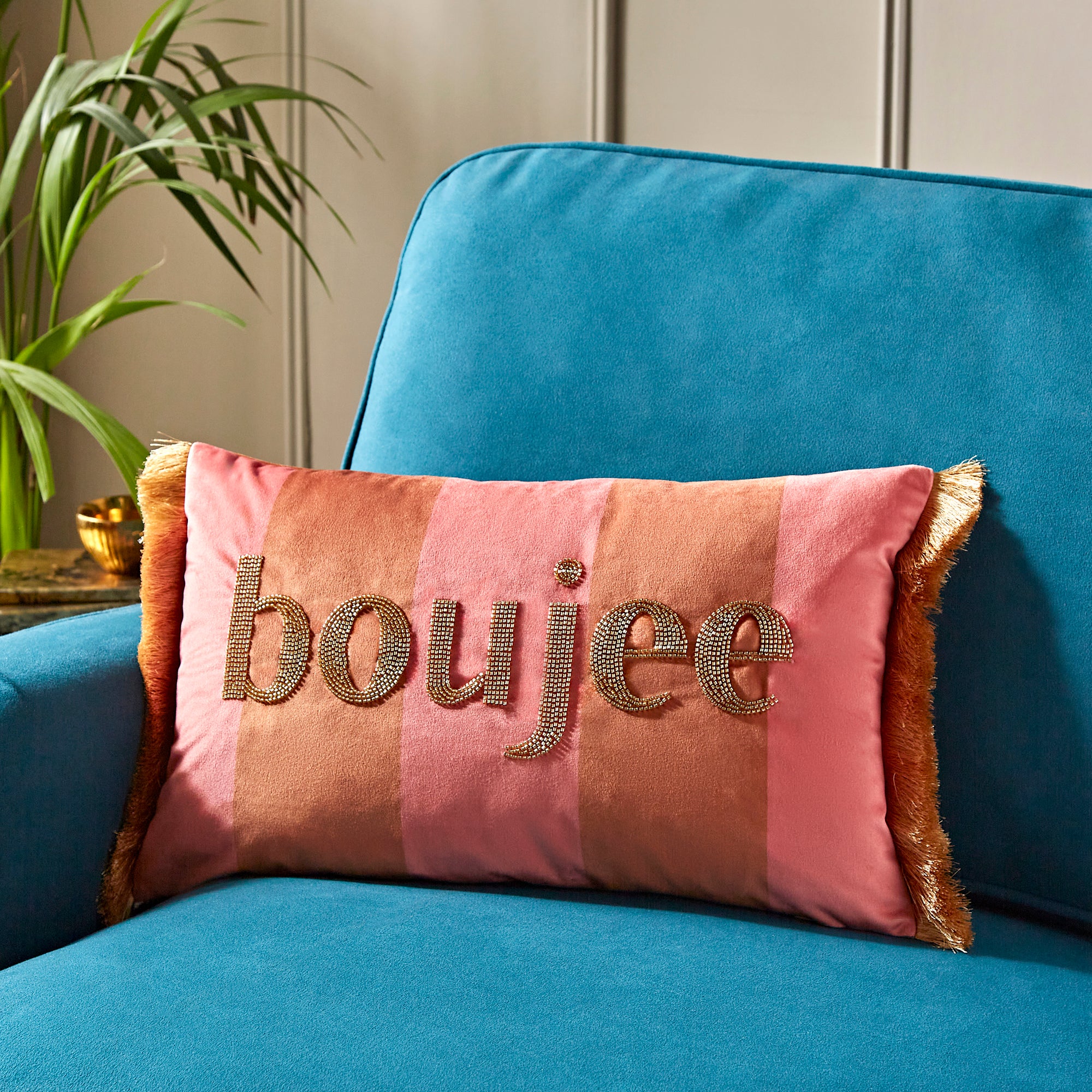 Boujee Beaded Rectangular Cushion