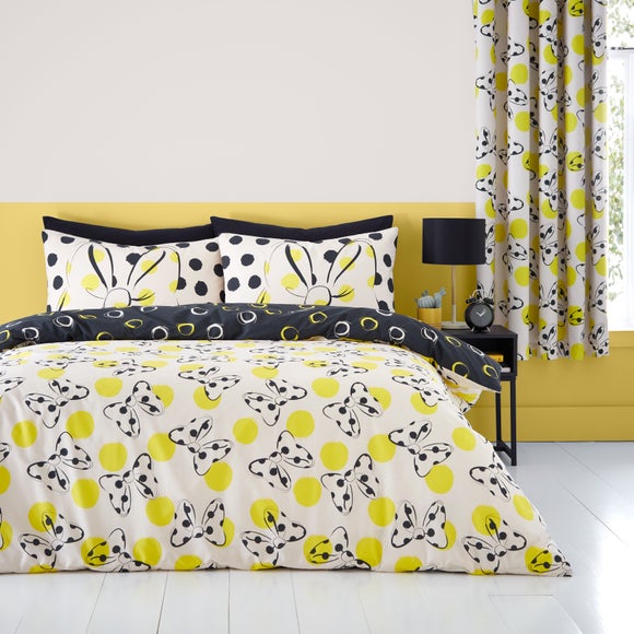 Click to view product details and reviews for Minnie Yellow Duvet Cover And Pillowcase Set.