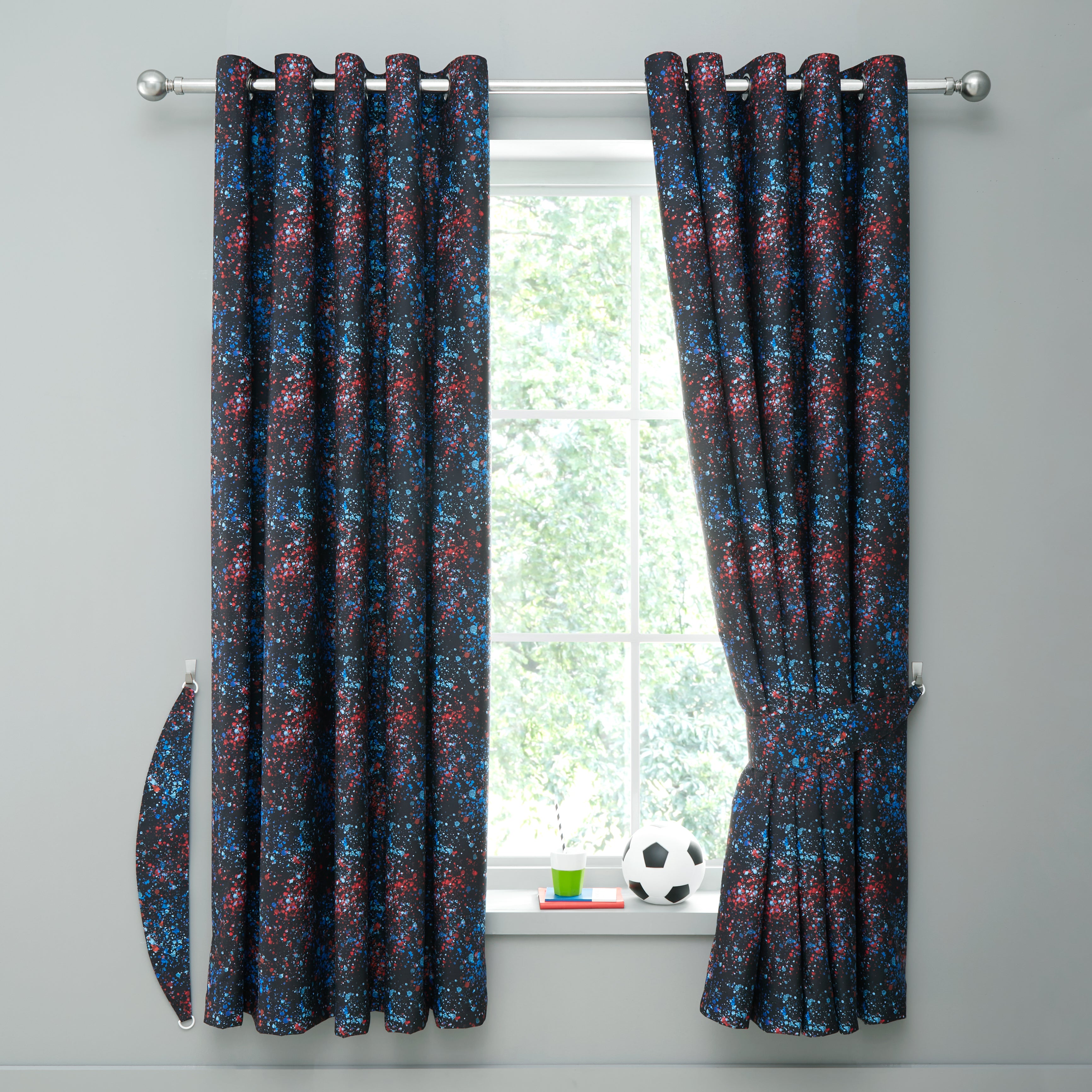 Football Graphic Eyelet Curtains