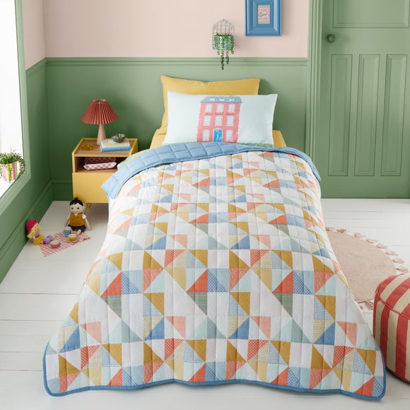 Patchwork Folk Bedspread Single