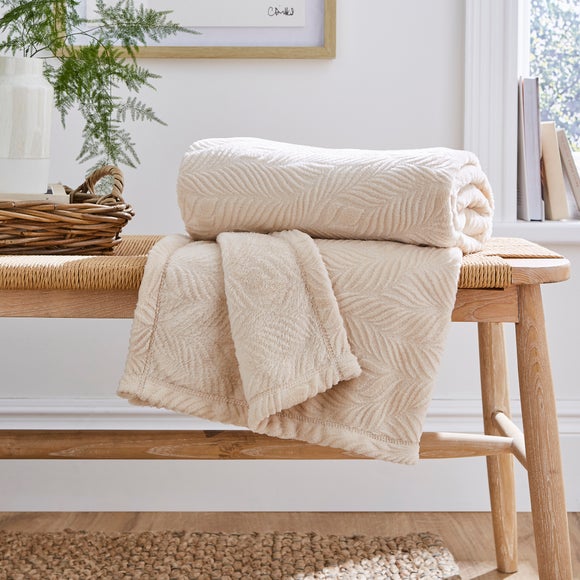Click to view product details and reviews for Leila Leaf Fleece Throw Blanket 130cm X 170cm.