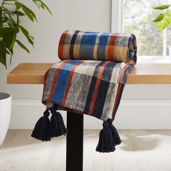 Check Woven Throw 130cm x 180cm Dunelm