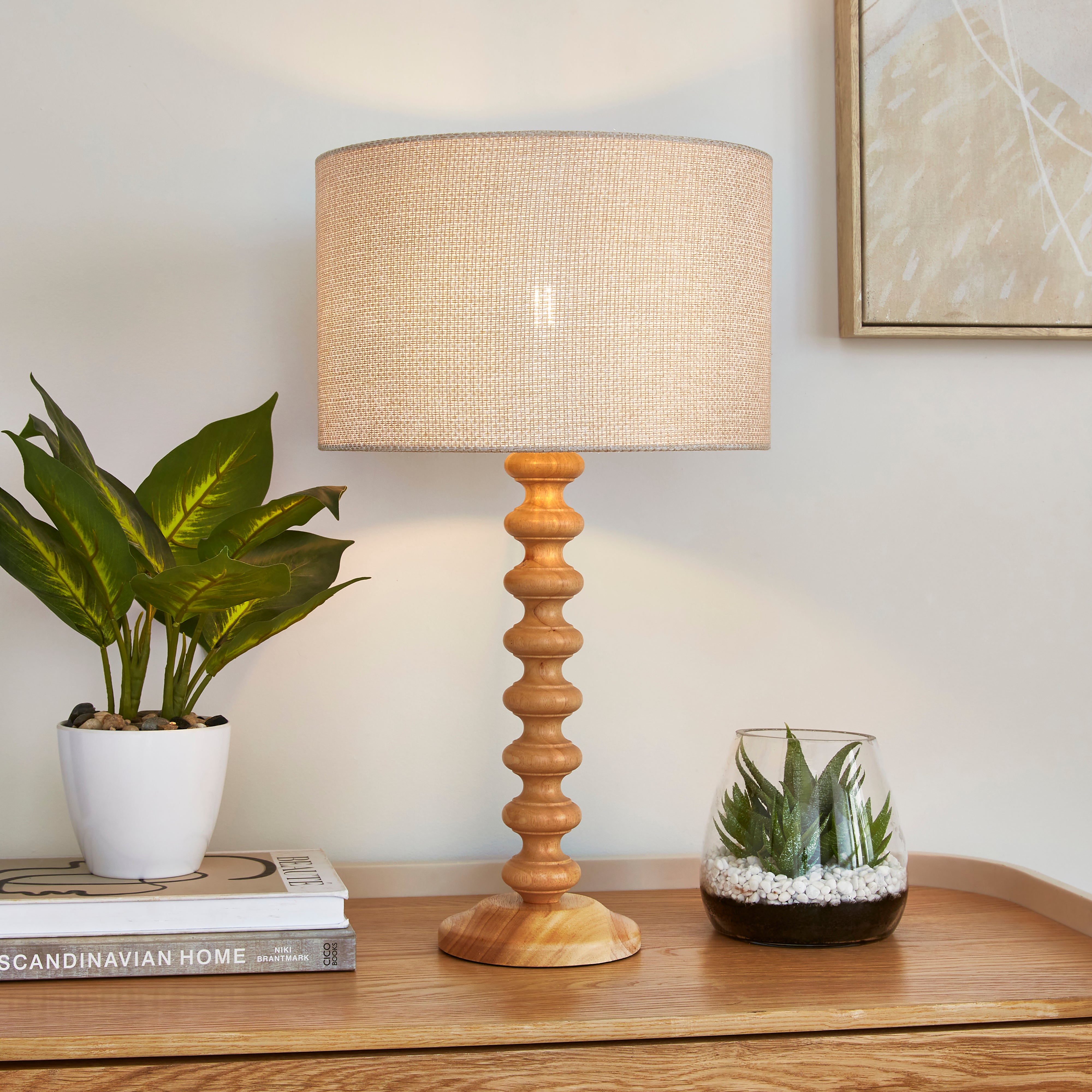 Barkweave Easy Fit Drum Lamp Shade Natural