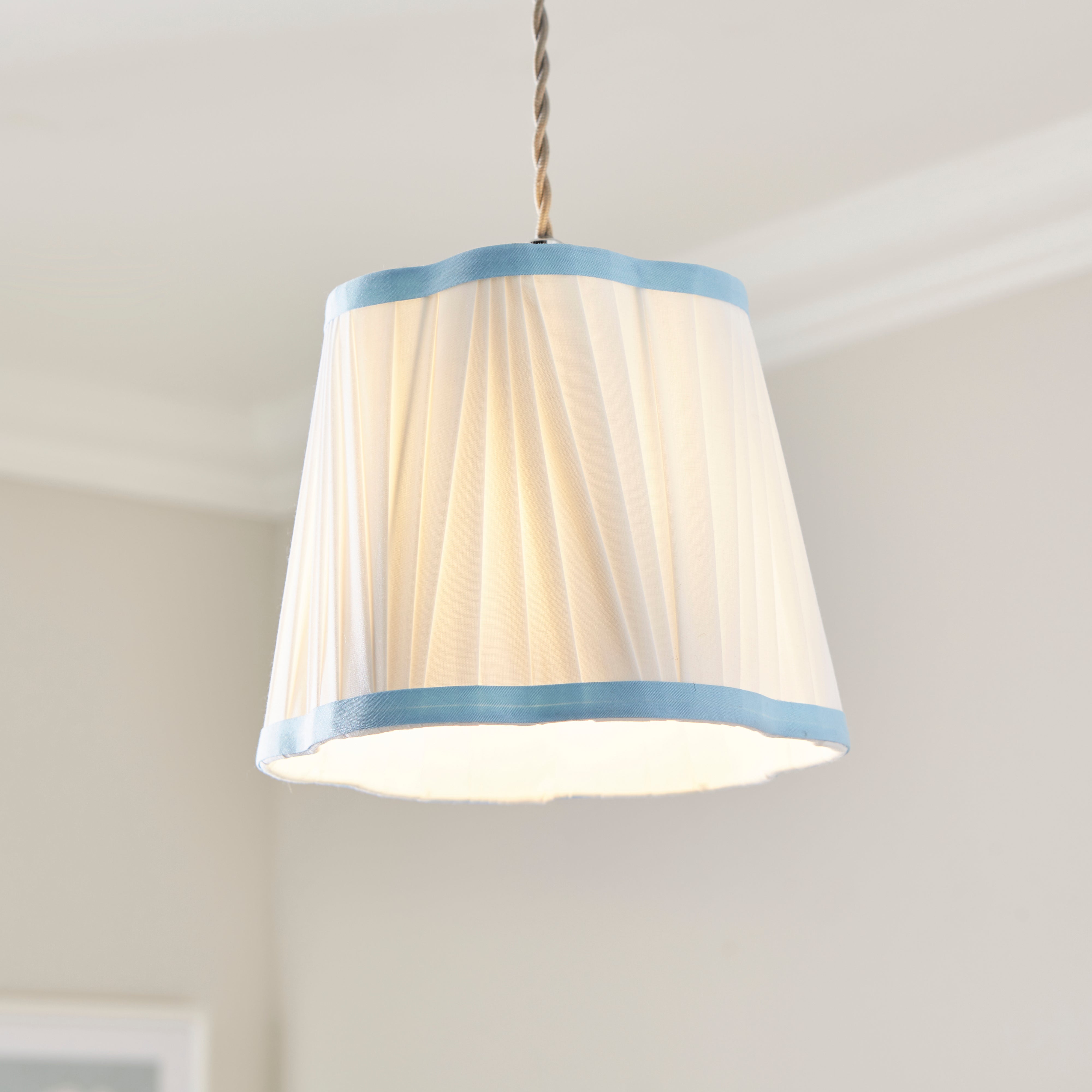 Charming Pleated Lamp Shade Duck Egg Blue