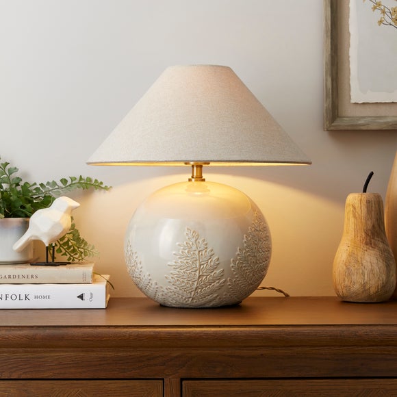 Click to view product details and reviews for Churchgate Fawsley Fern Embossed Ceramic Table Lamp.