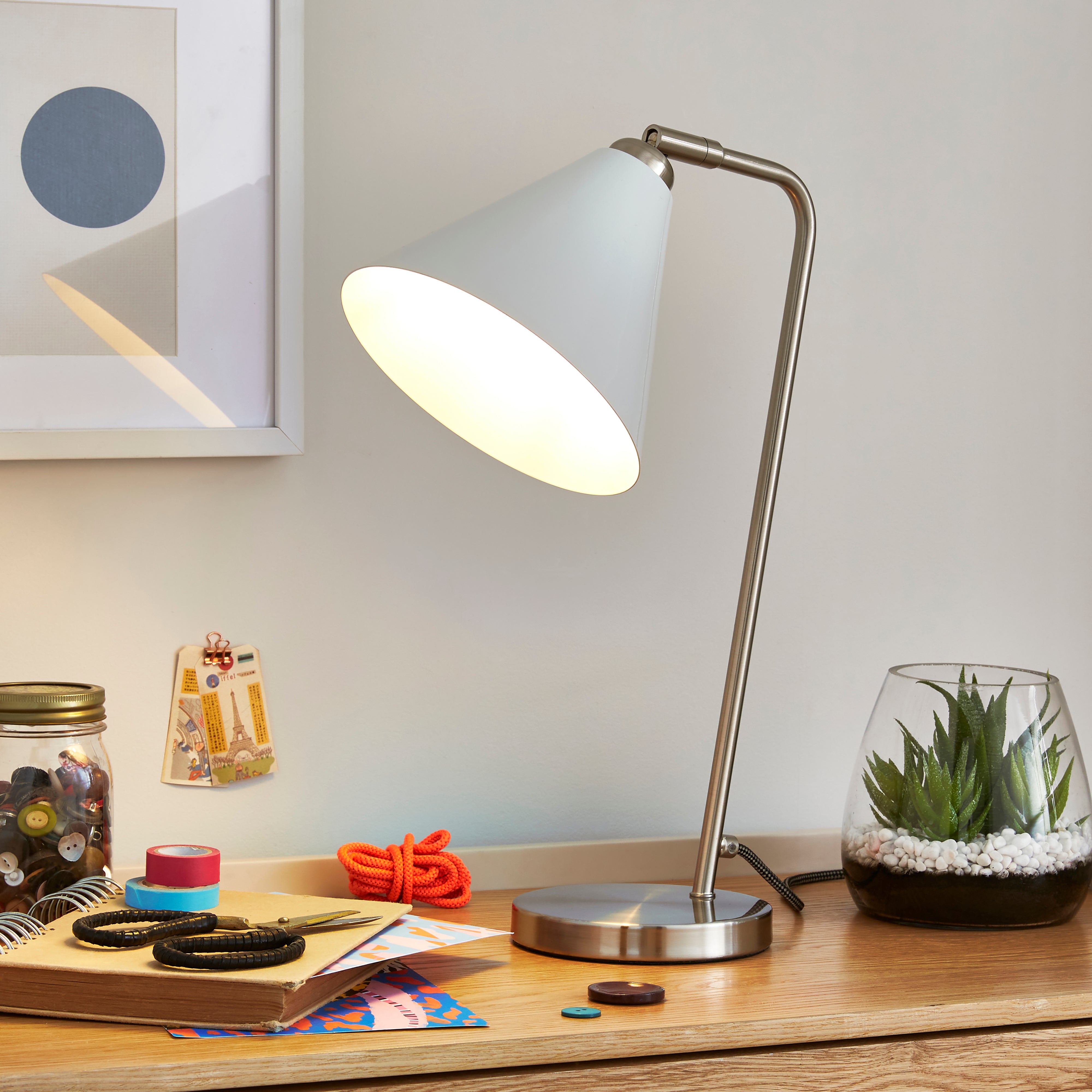 Elements Shaw Adjustable Table Lamp White