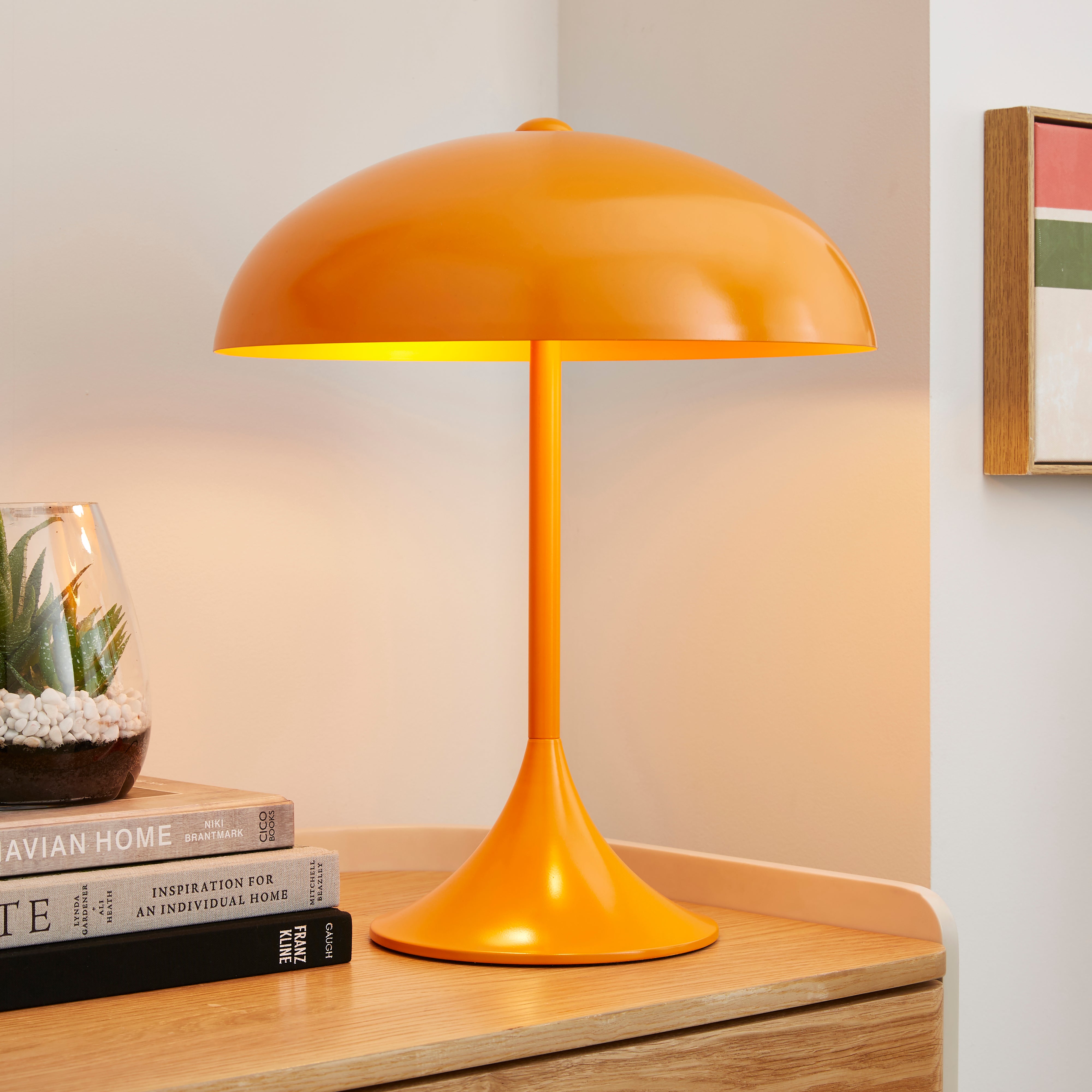 Elements Lennon Industrial Table Lamp Orange
