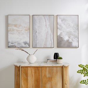 Set Of 3 Rising Tide Framed Canvases