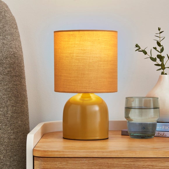 Small yellow orders table lamp