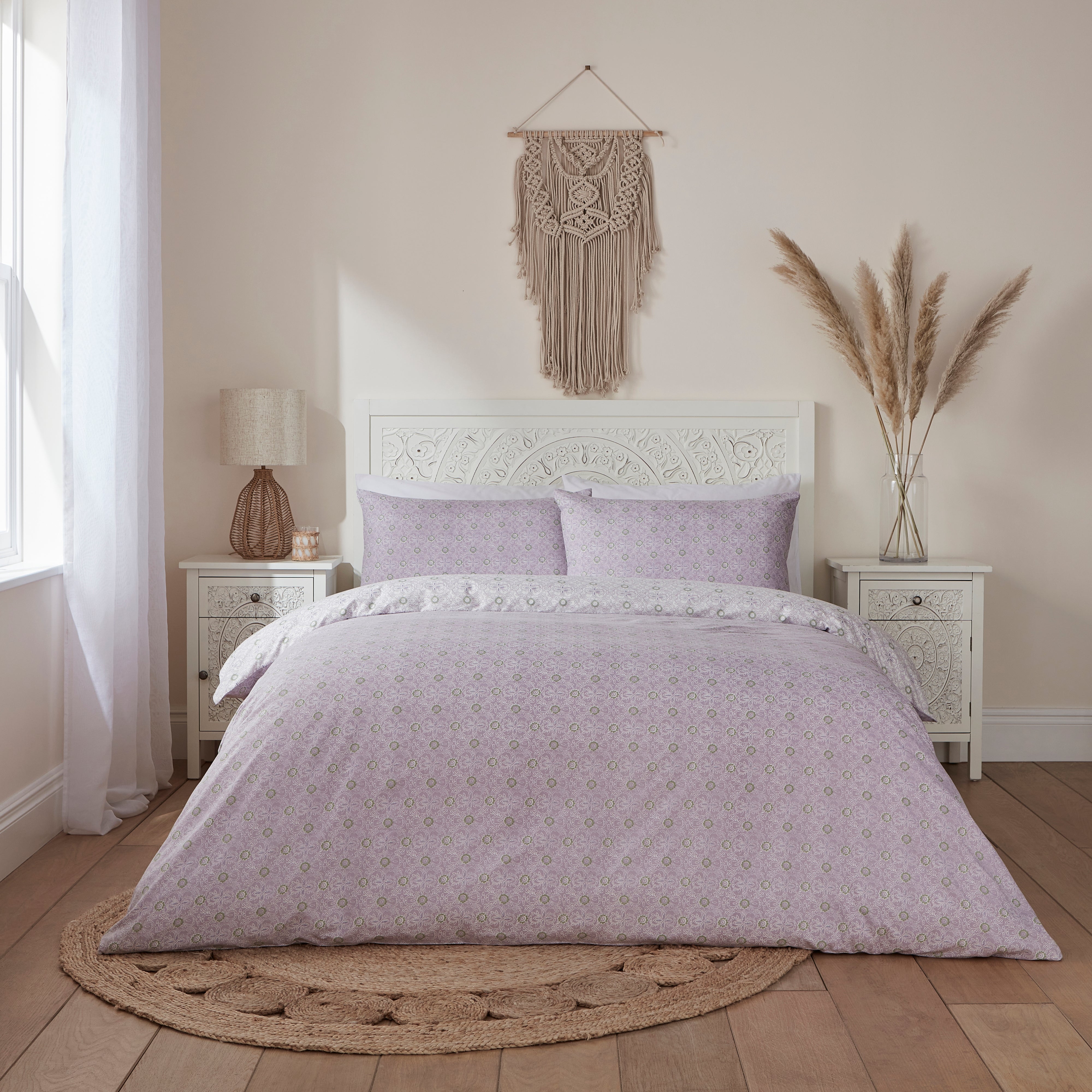 Rhianna Lilac Duvet Cover And Pillowcase Set Lilac