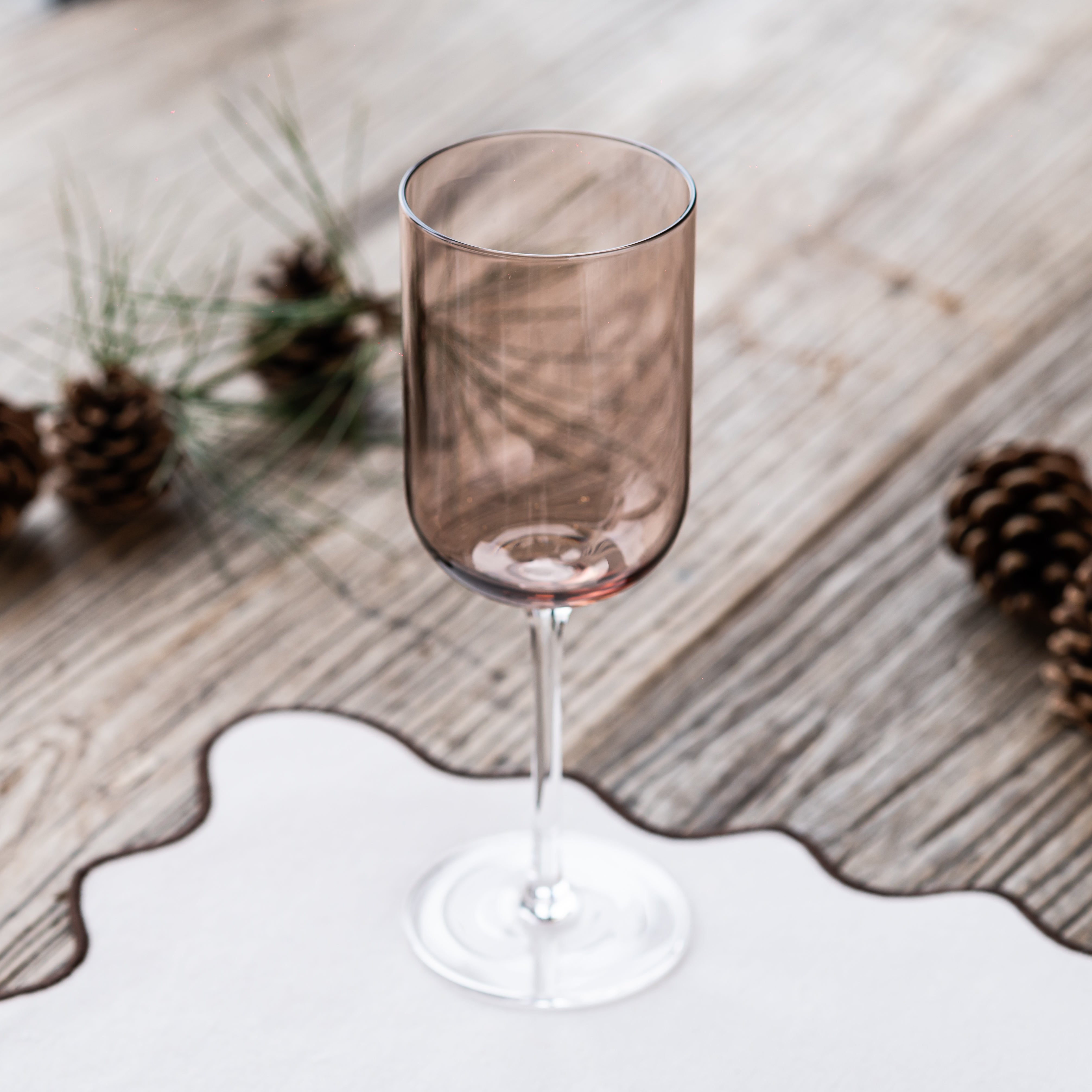 Two Tone Wine Glass Brown