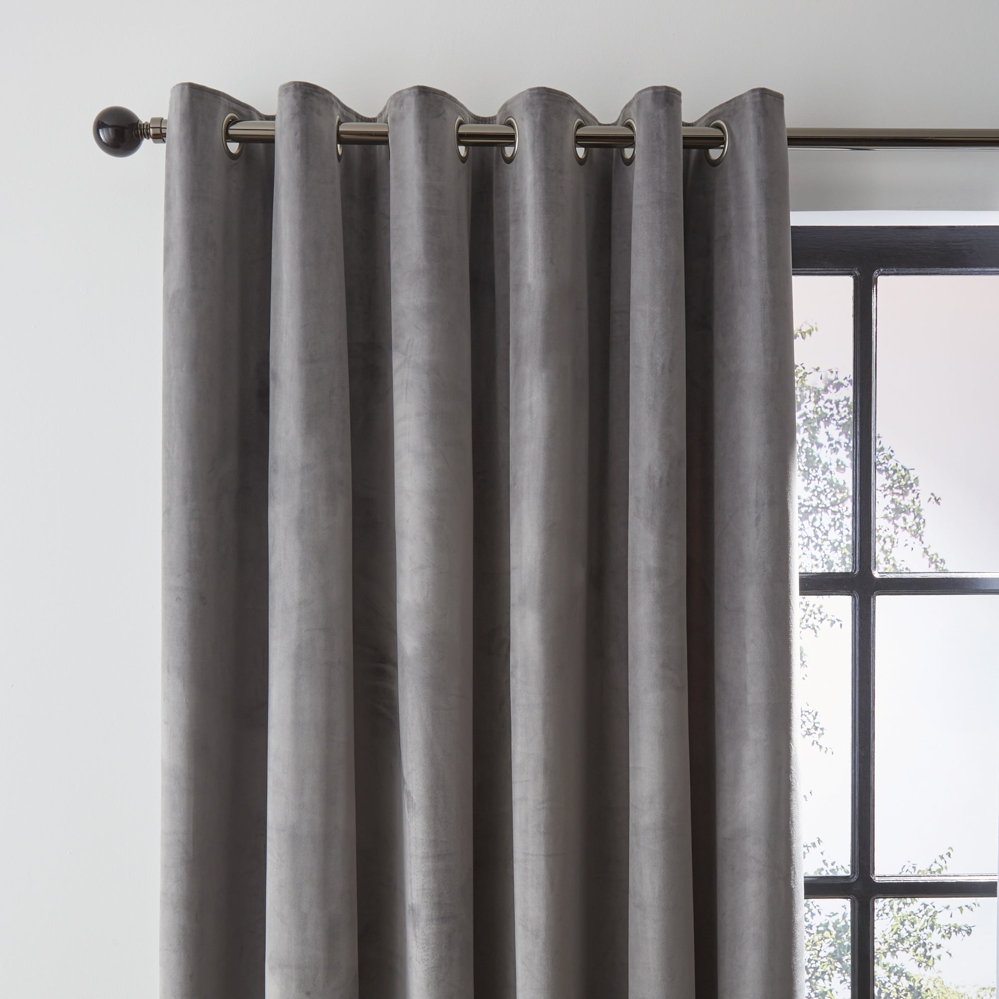 Asha Recycled Velour Lined Eyelet Curtains from Love My Window