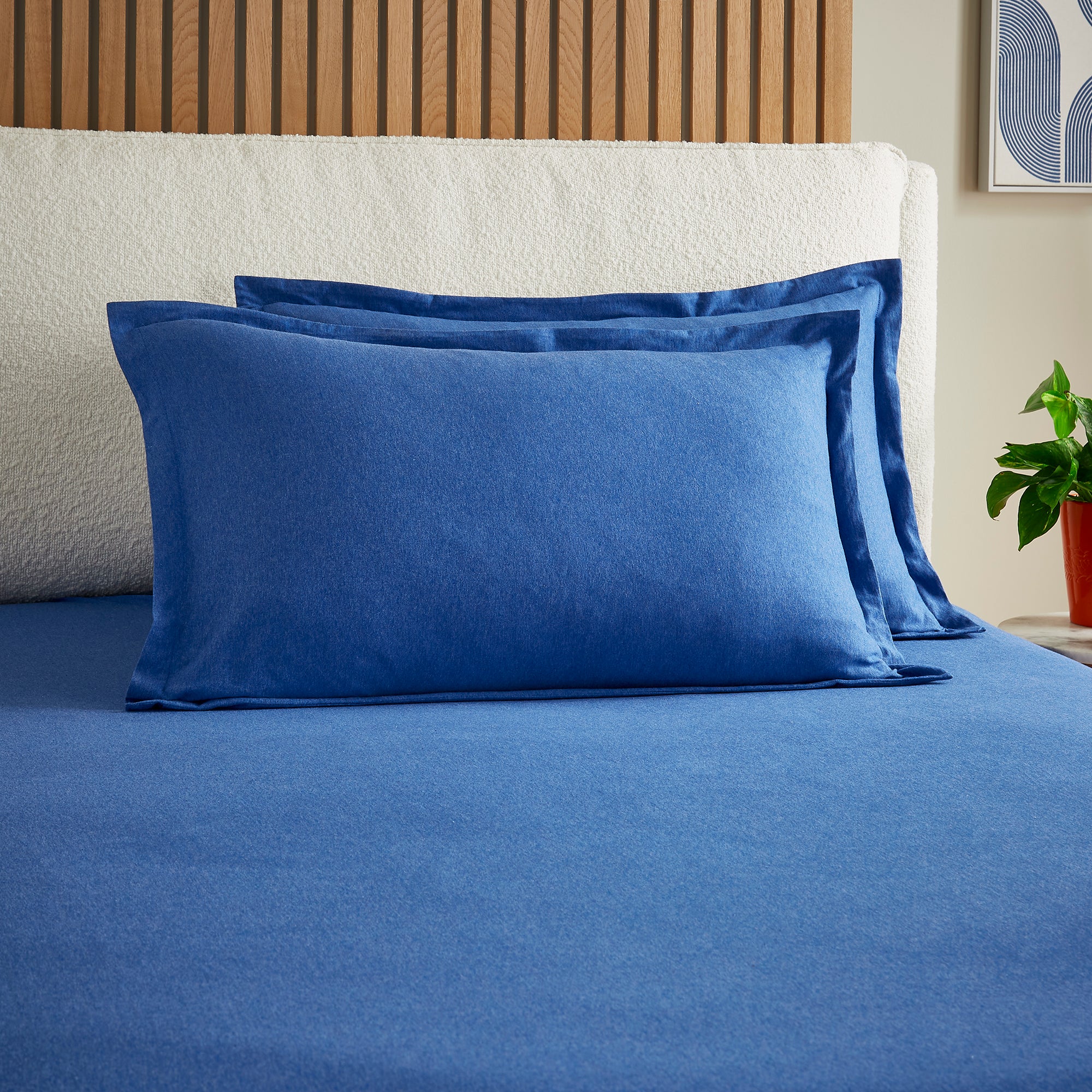 Elements Cotton Jersey Plainoxford Pillowcase Classic Blue