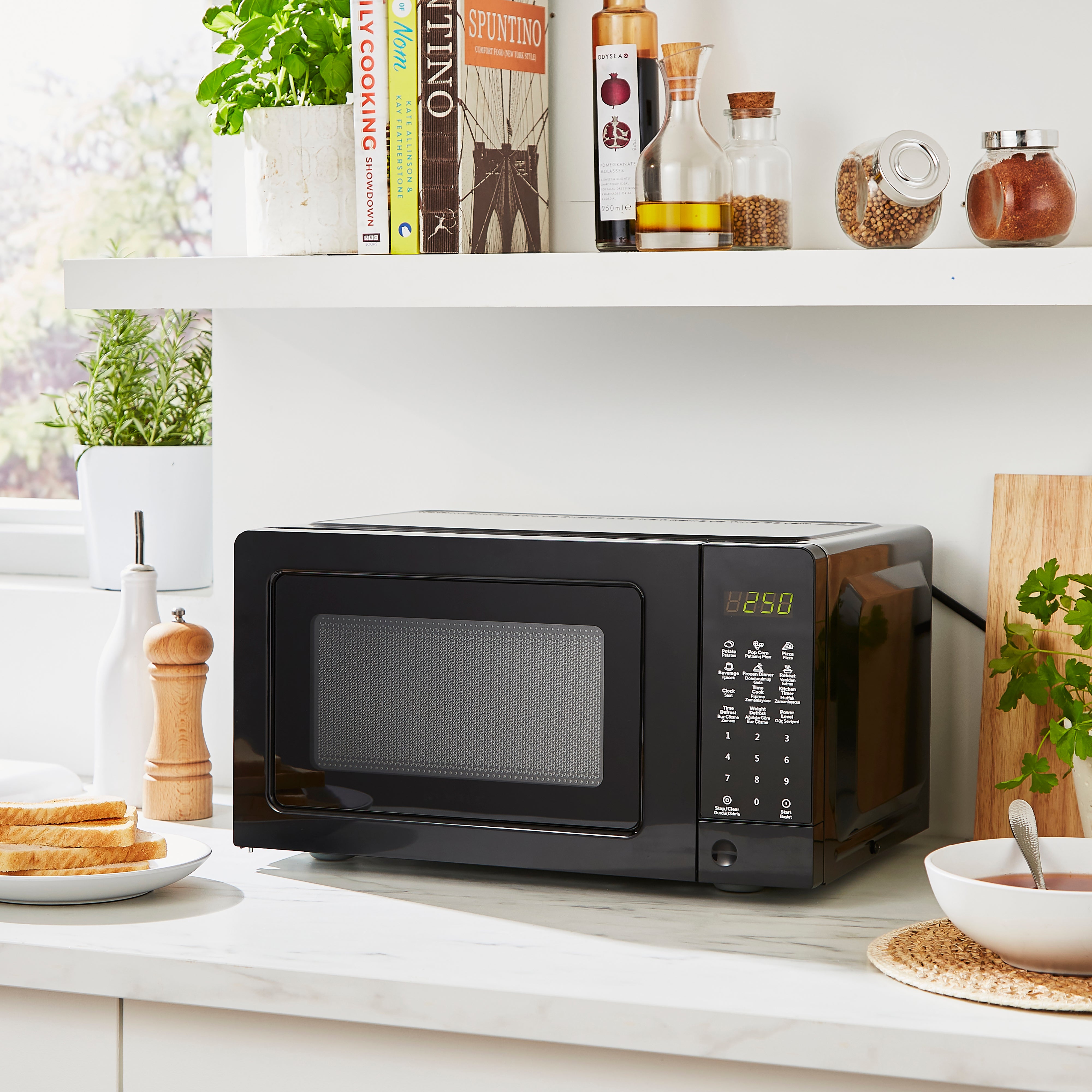 Digital Black 17l Steel Microwave Black