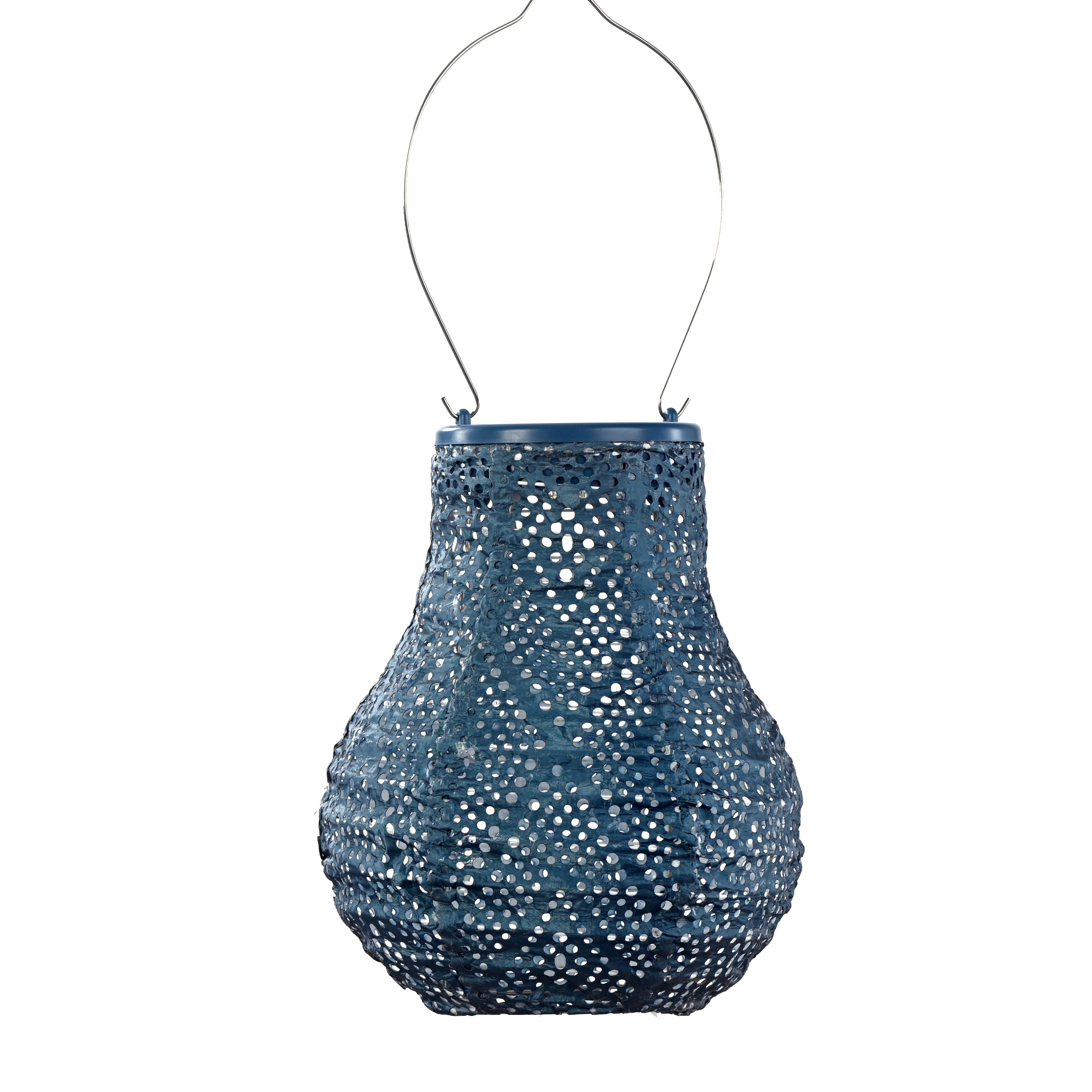 Fallen Fruits Bulb Ikat Solar Lantern Petrol