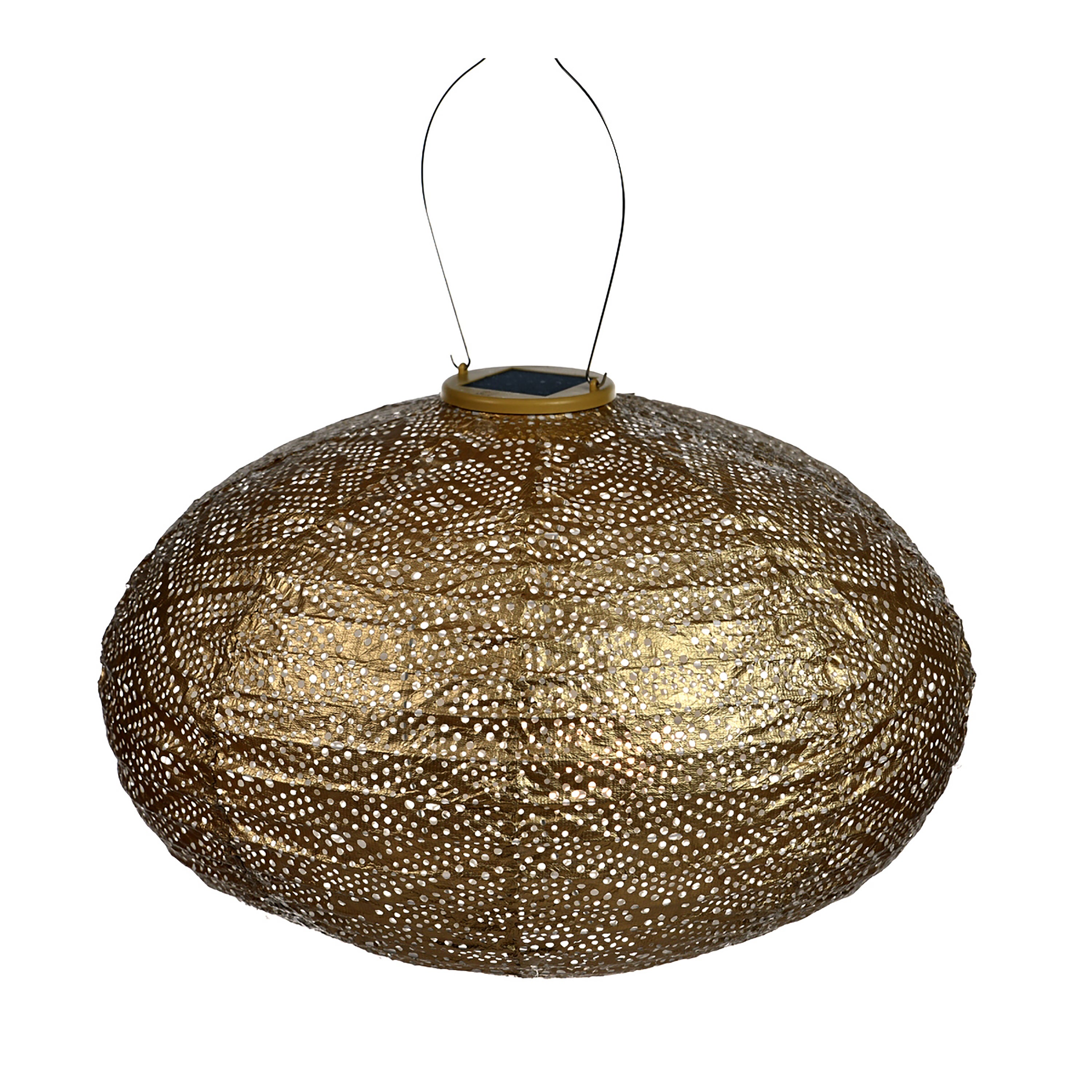 Fallen Fruits Oval Paisley Solar Lantern Gold