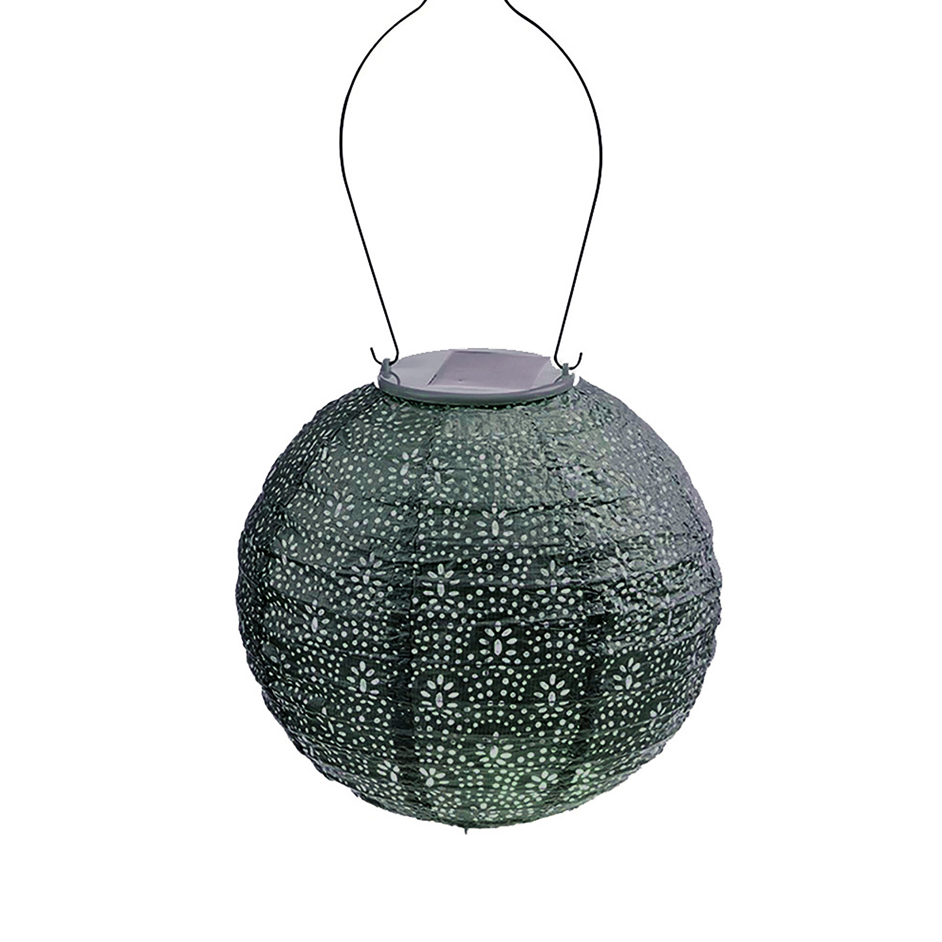 Fallen Fruits Round Fan Solar Lantern Green