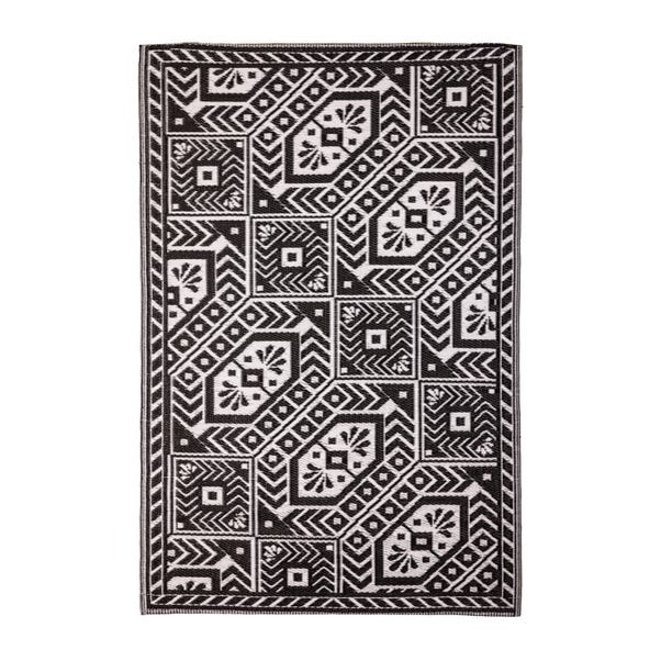 Fallen Fruits Diamond Black and White Outdoor Rug image 1 of 2