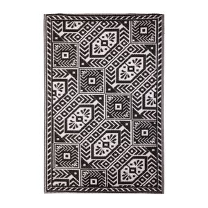 Fallen Fruits Diamond Black And White Outdoor Rug