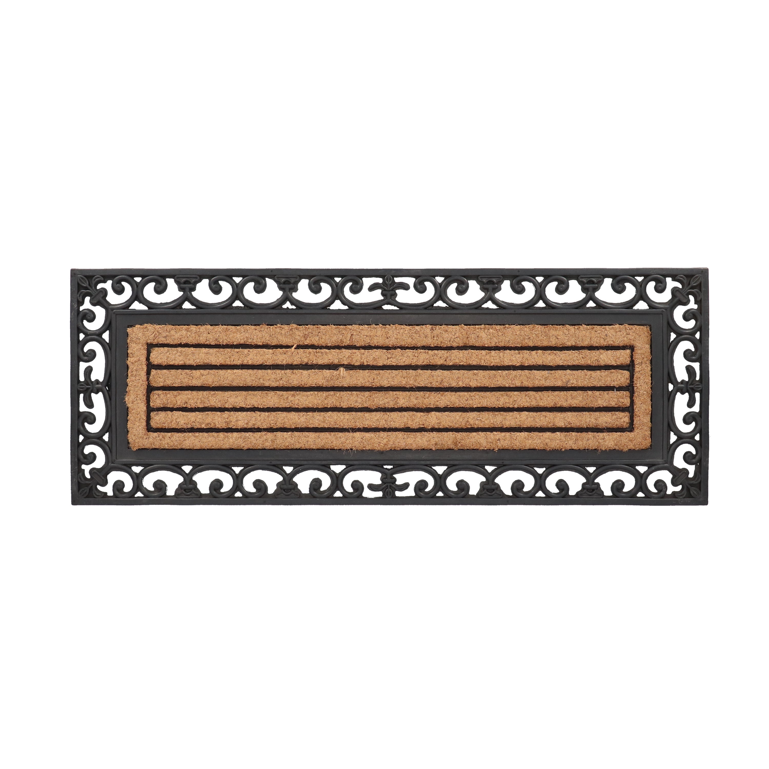 Photos - Area Rug A&D Large Rubber and Coir Doormat Brown 