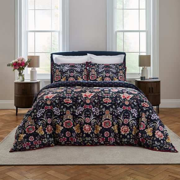 Click to view product details and reviews for Dorma Midnight Garden Ink Duvet Cover And Pillowcase Set.