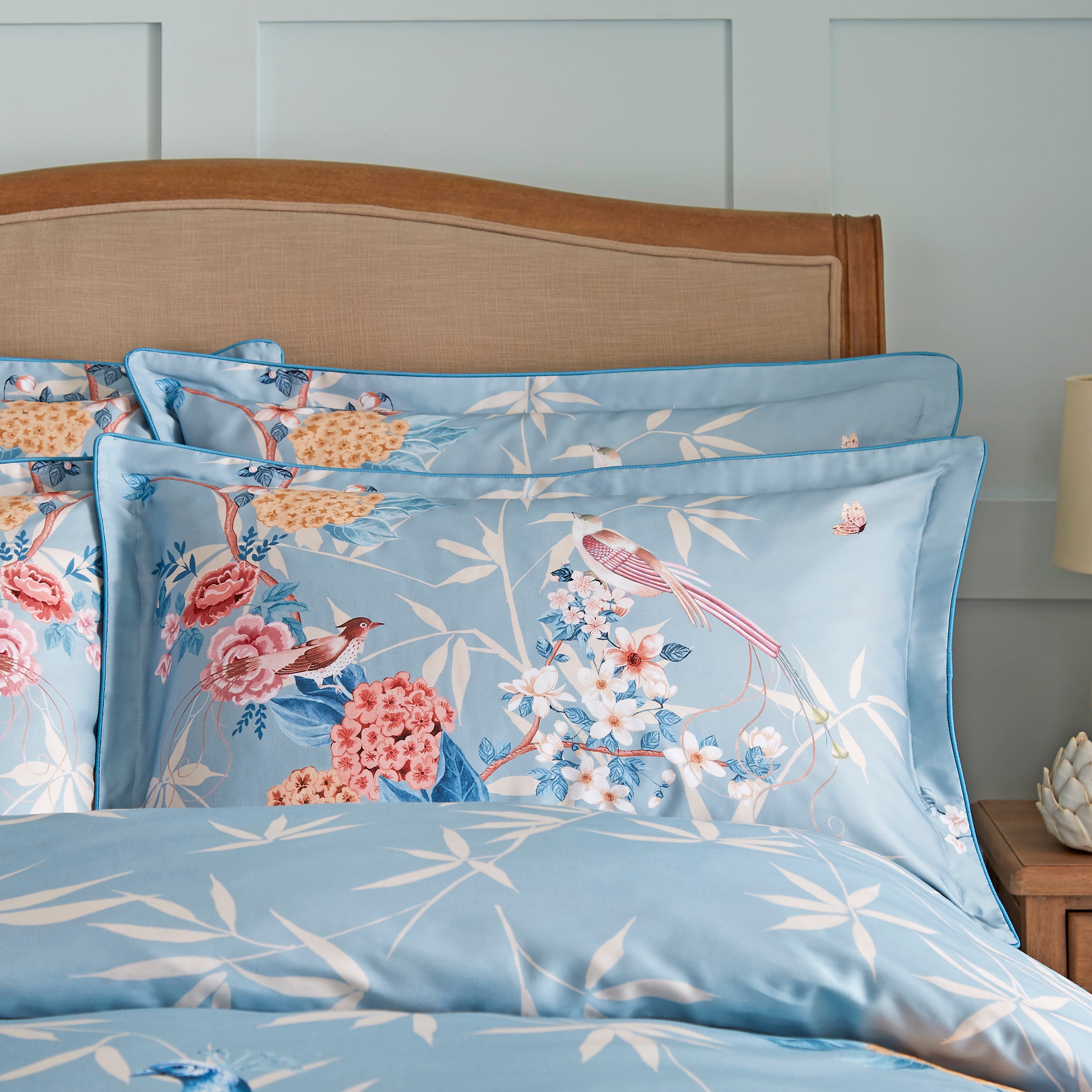 Dorma Love Bird Oxford Pillowcase Teal Blue