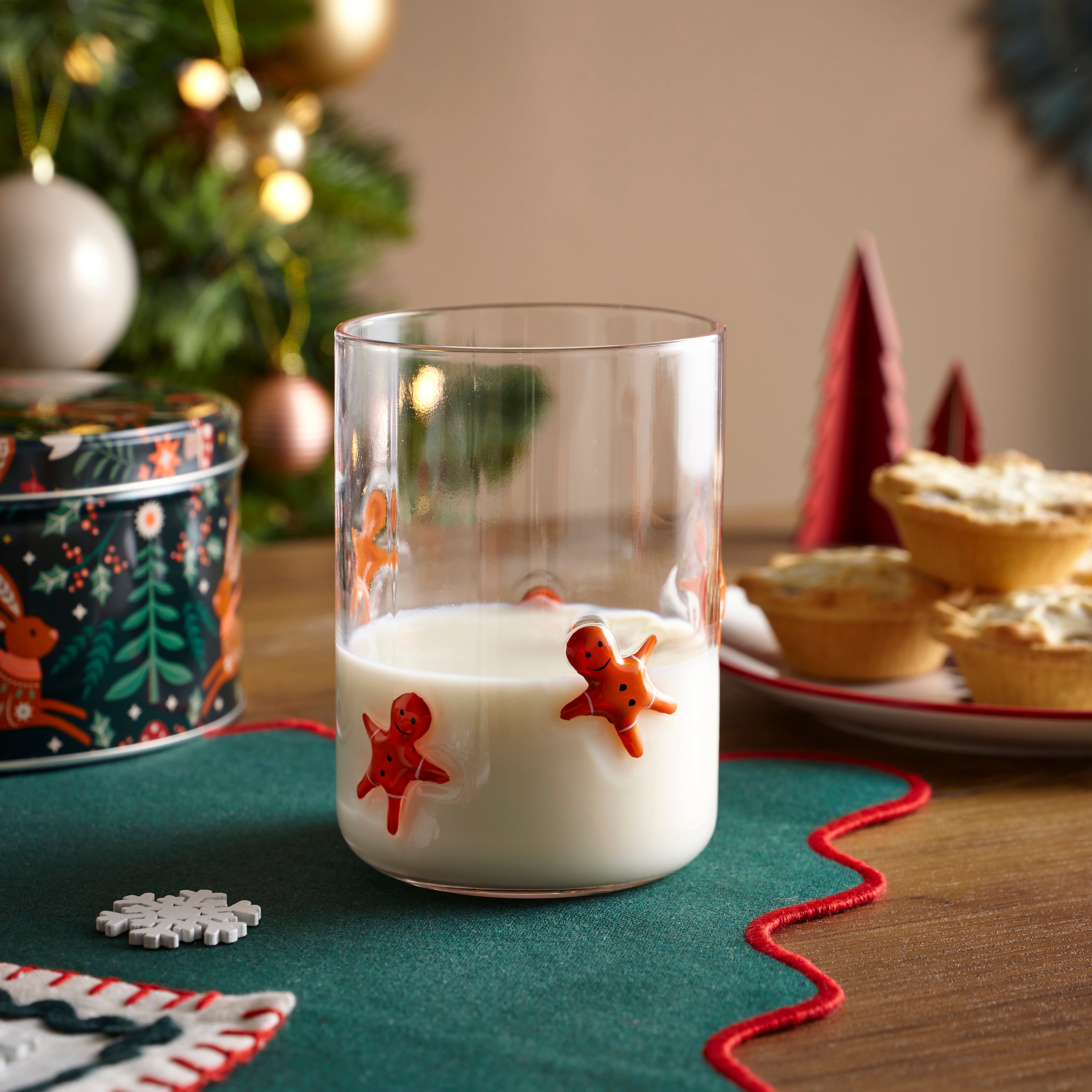 Handpainted Gingerbread Glass Tumbler