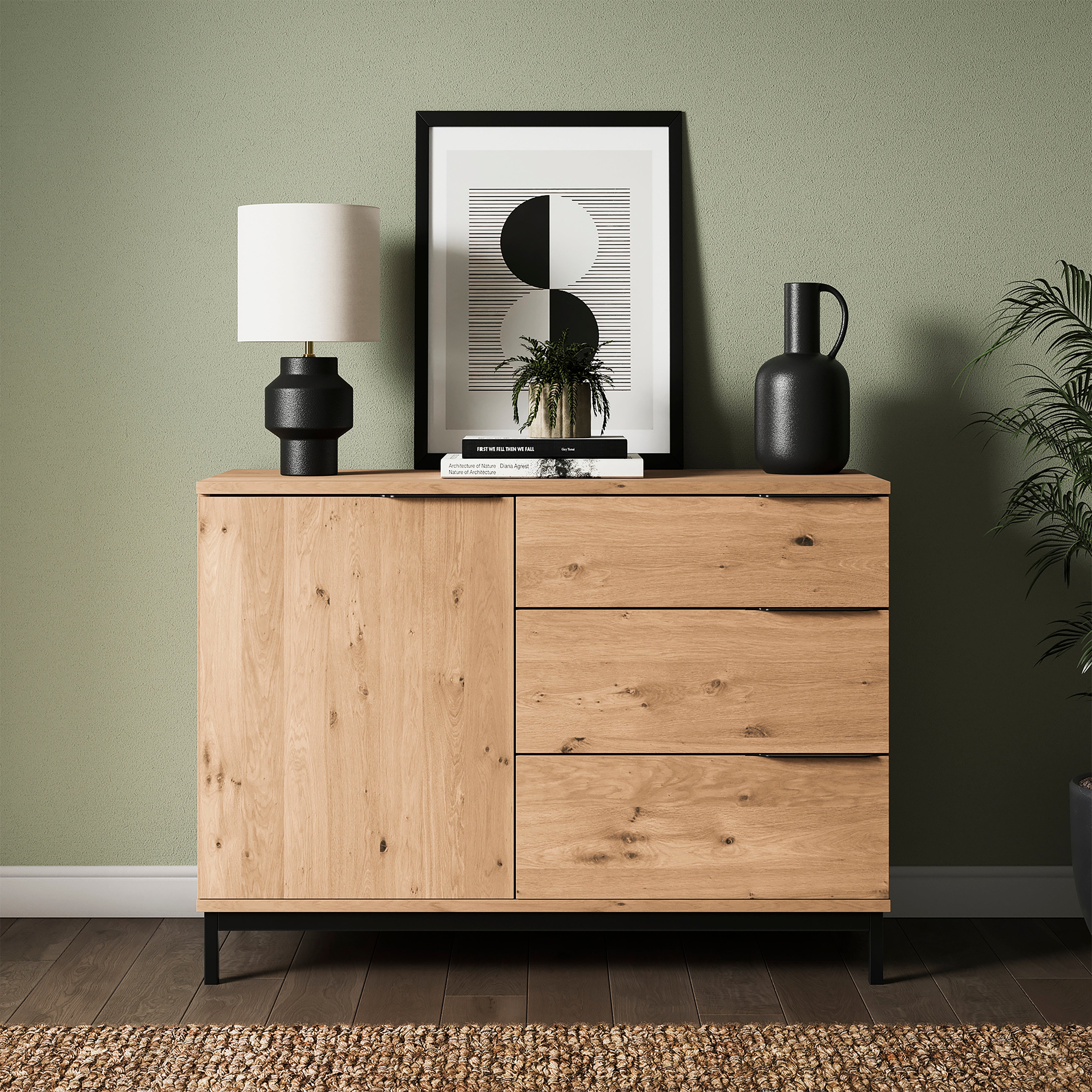 Reynolds Small Sideboard Rustic Oak Effect