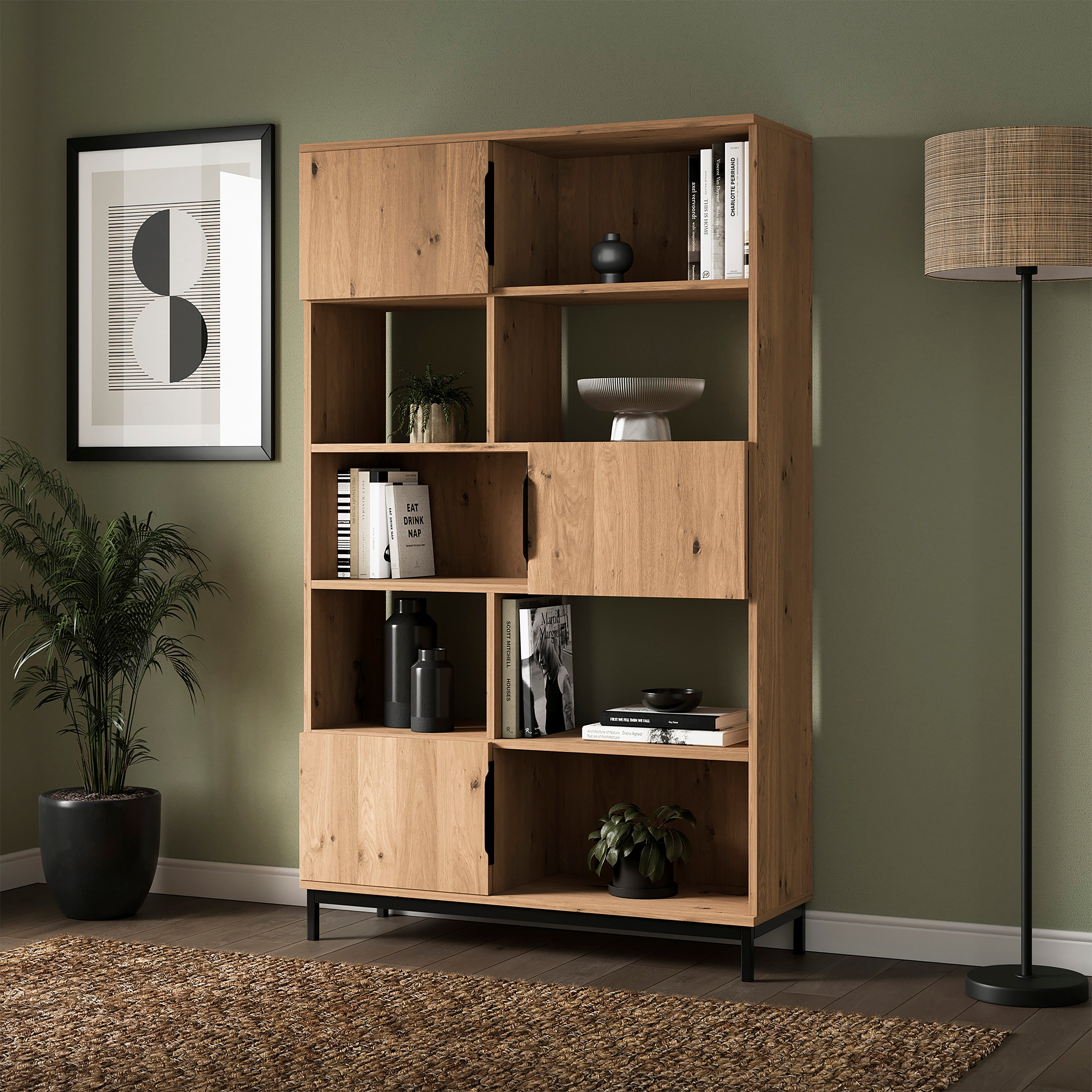 Reynolds Shelving Unit Rustic Oak Effect