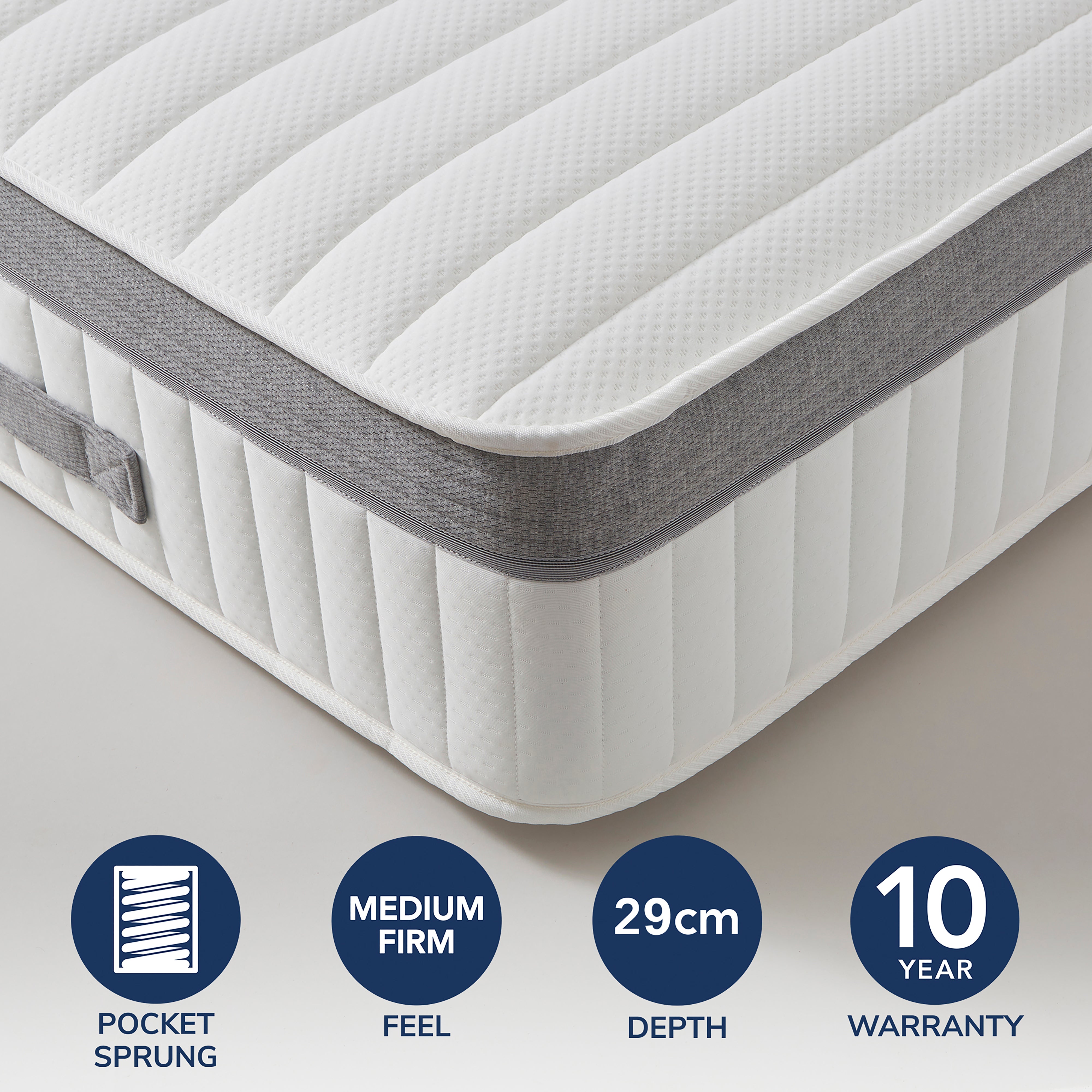 Fogarty Foam Border 1000 Pocket Memory Foam Mattress White