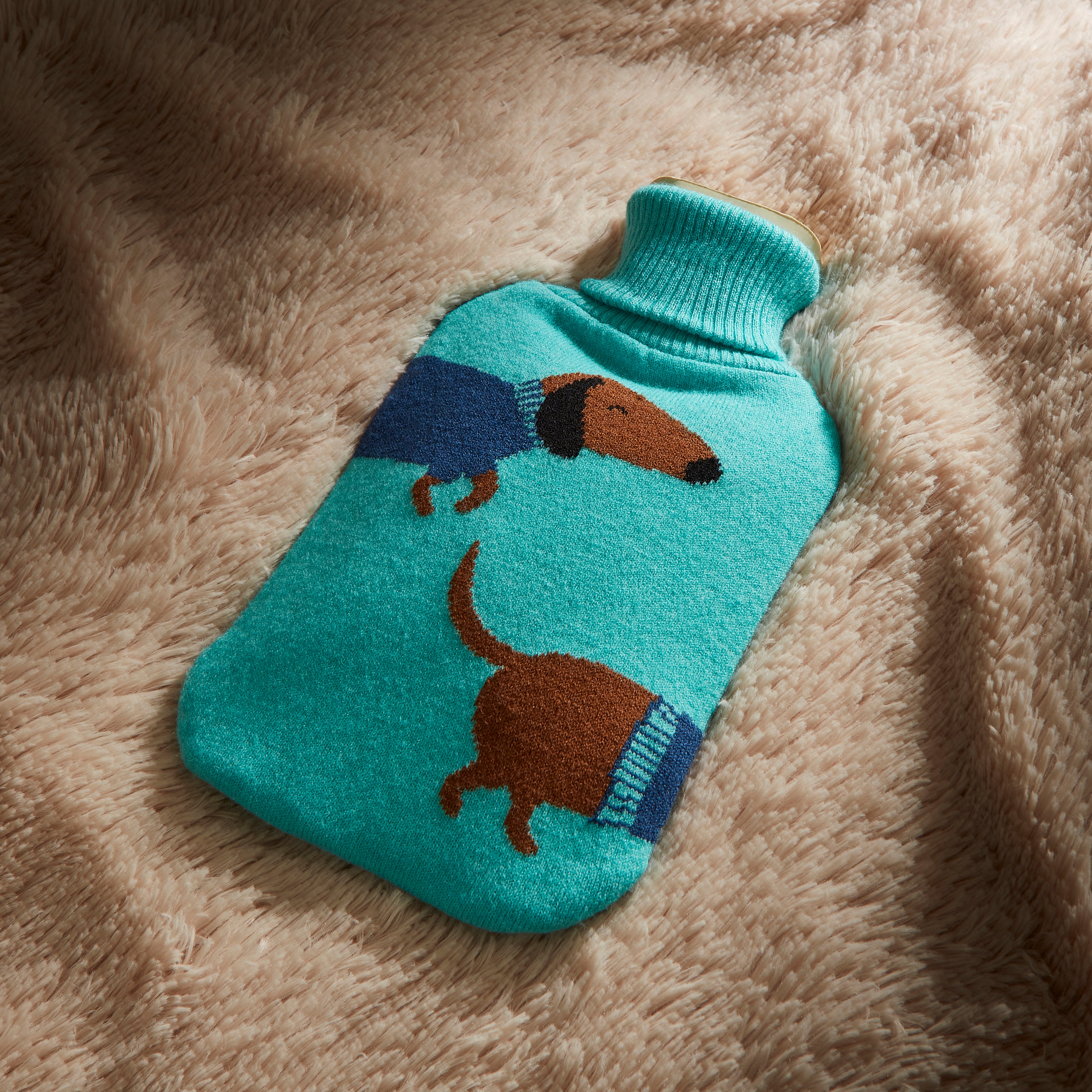 Sam the Sausage Dog Knitted Hot Water Bottle