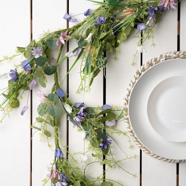 Artificial Purple Spring Florals Garland image 1 of 9