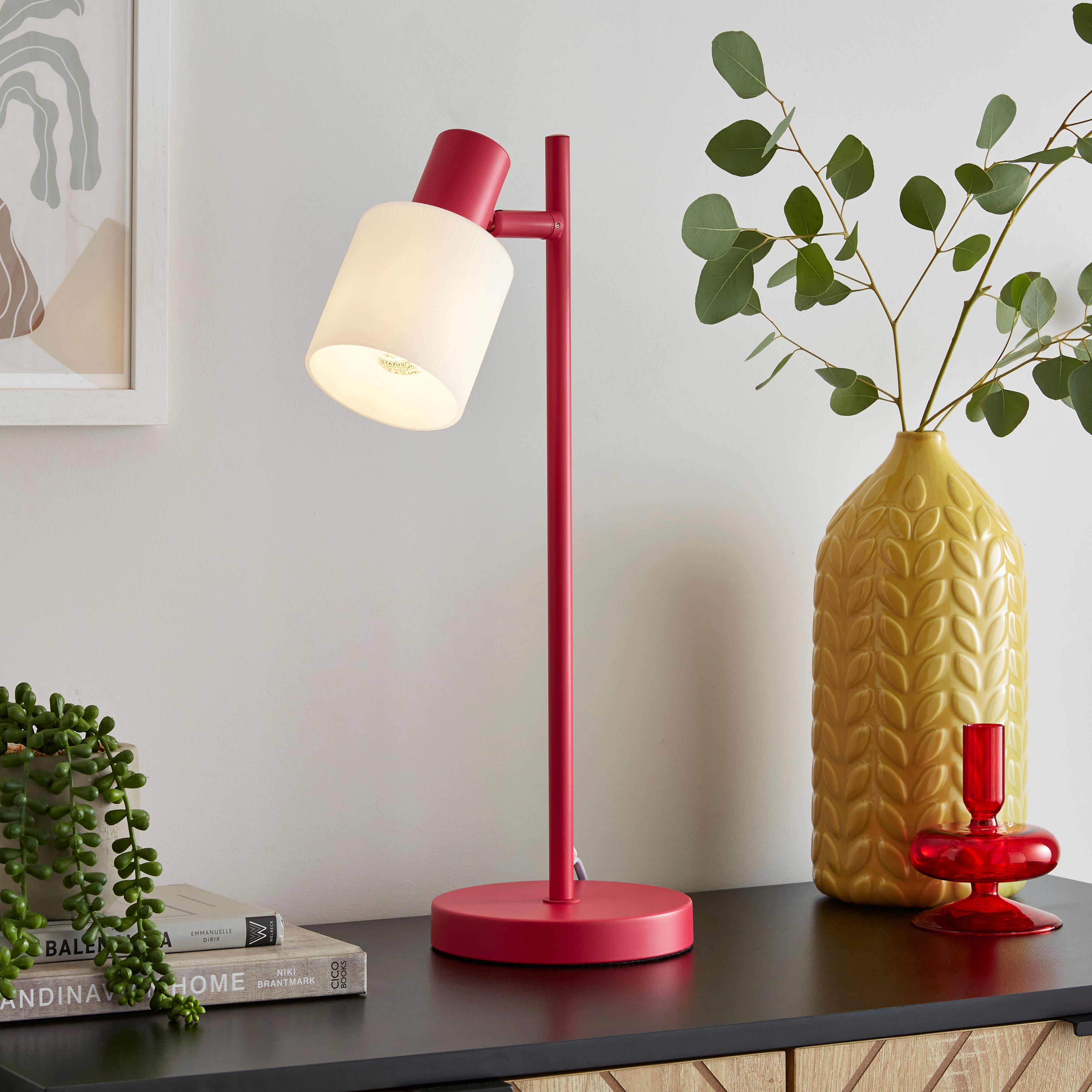 Erik Metal Adjustable Table Lamp Red