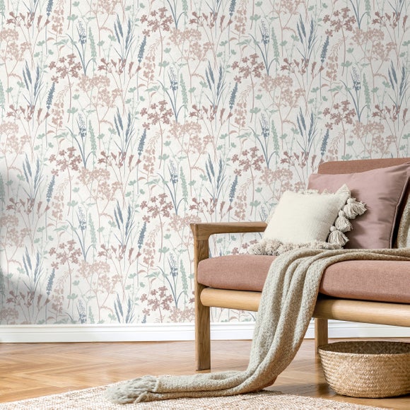 Seed Heads Mica Flat Wallpaper